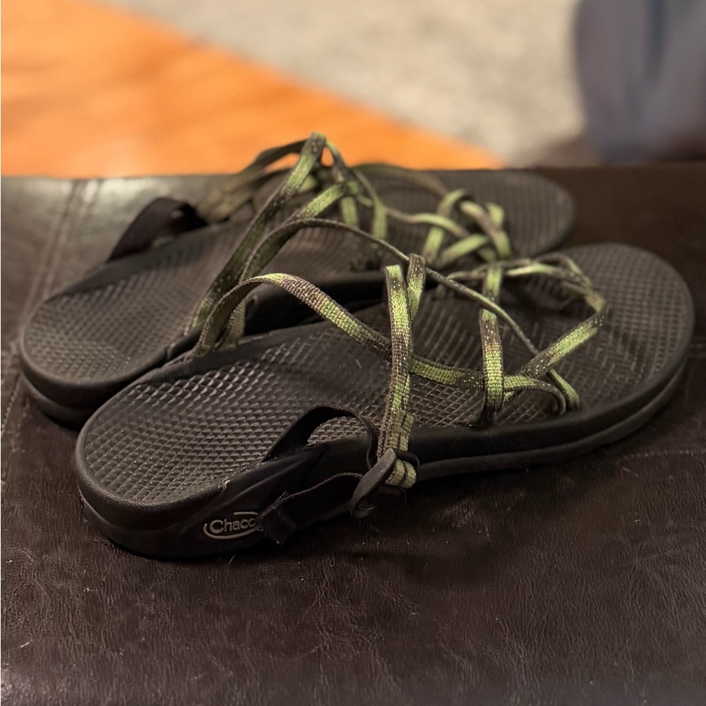 Chaco Olive and Black Strappy Sandals - Picture 2 of 4